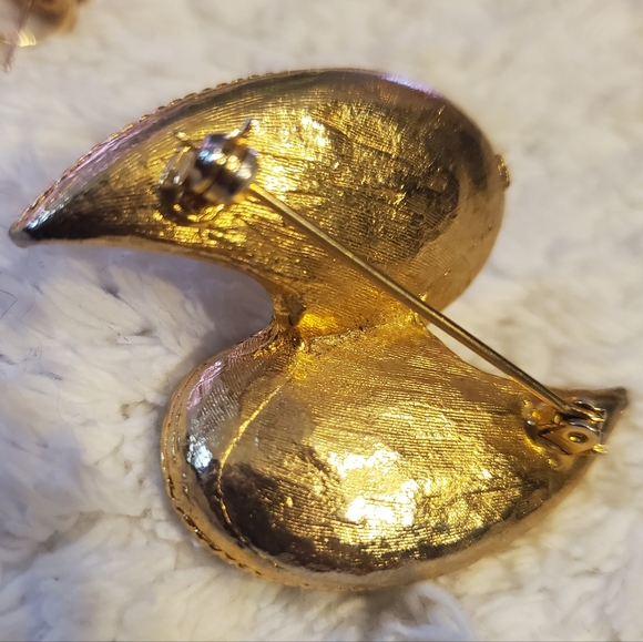 Abstract Wave Crystal Brooch 1960s - Picture 7 of 13